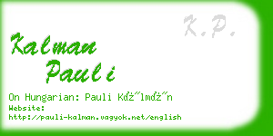 kalman pauli business card